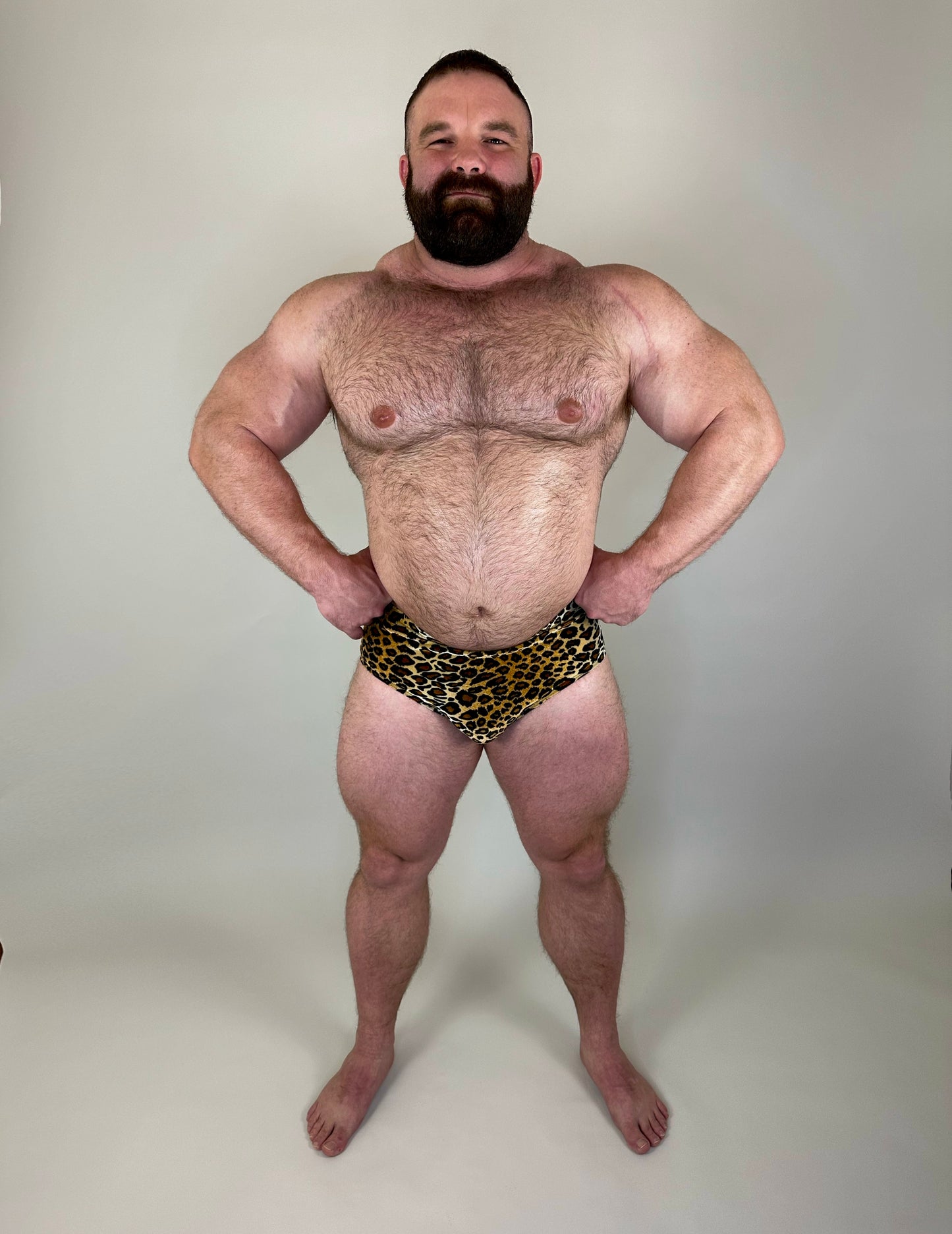 Leopard Velvet/Mesh Brief