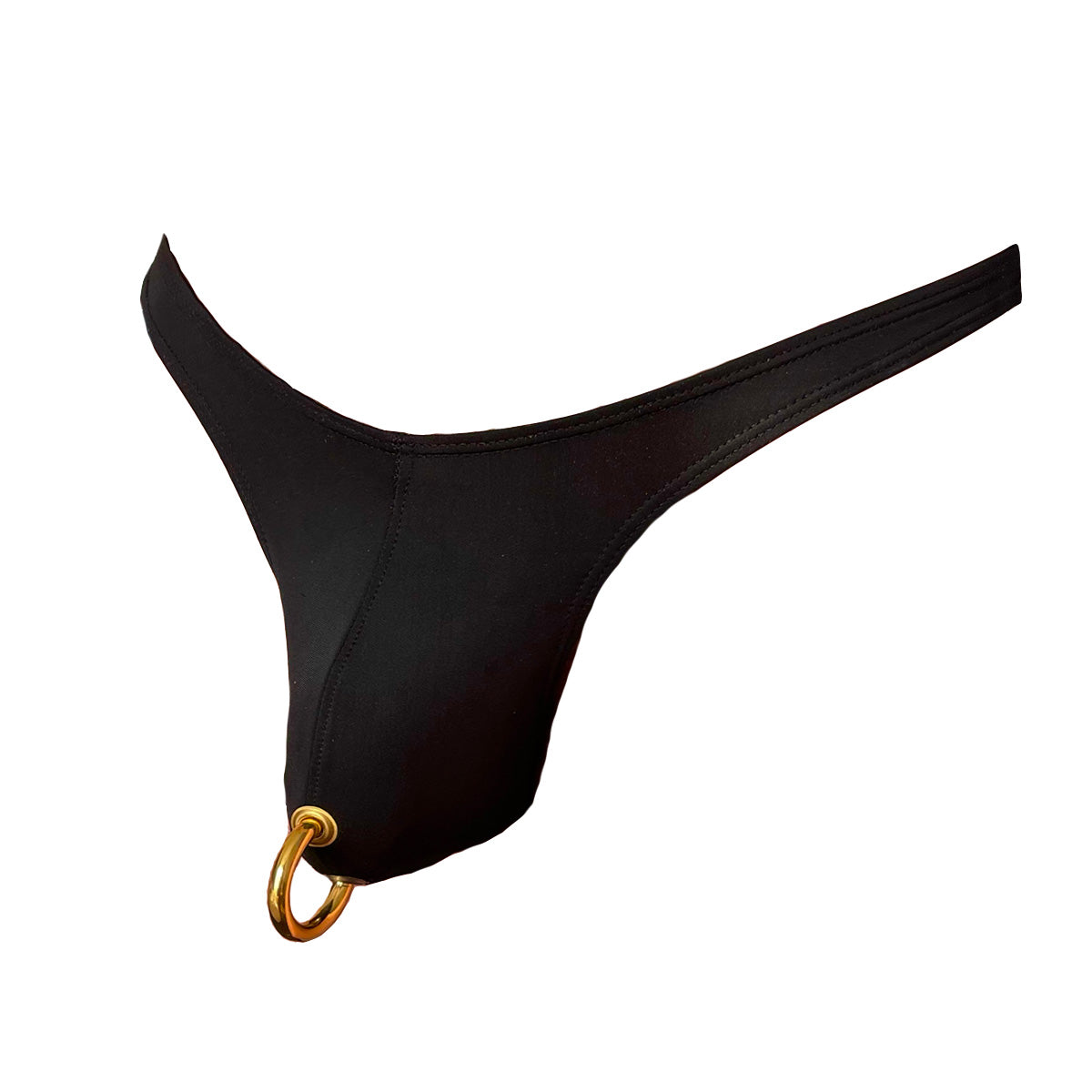 18k Gold Prince Albert Thong (Black)