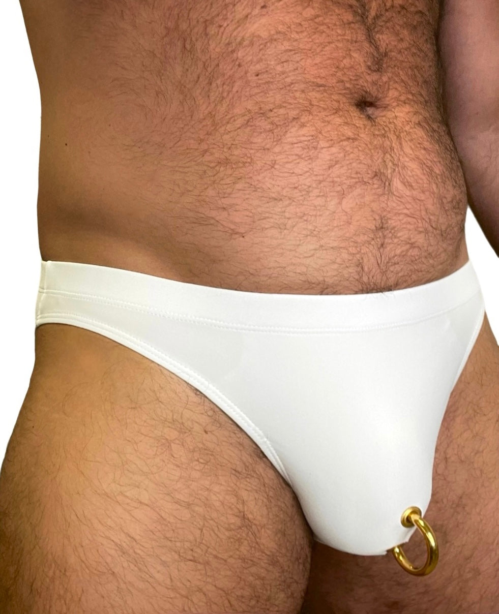 18k Gold Prince Albert Bikini (White)