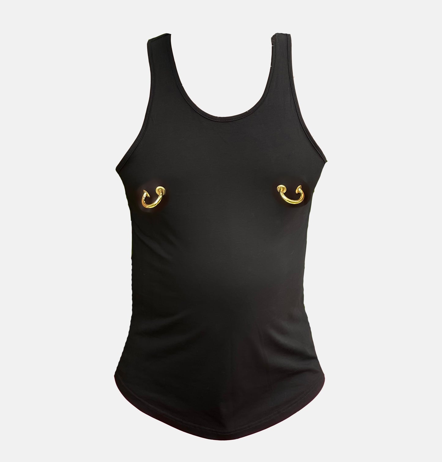 18kt Gold Nipple Ring Tank