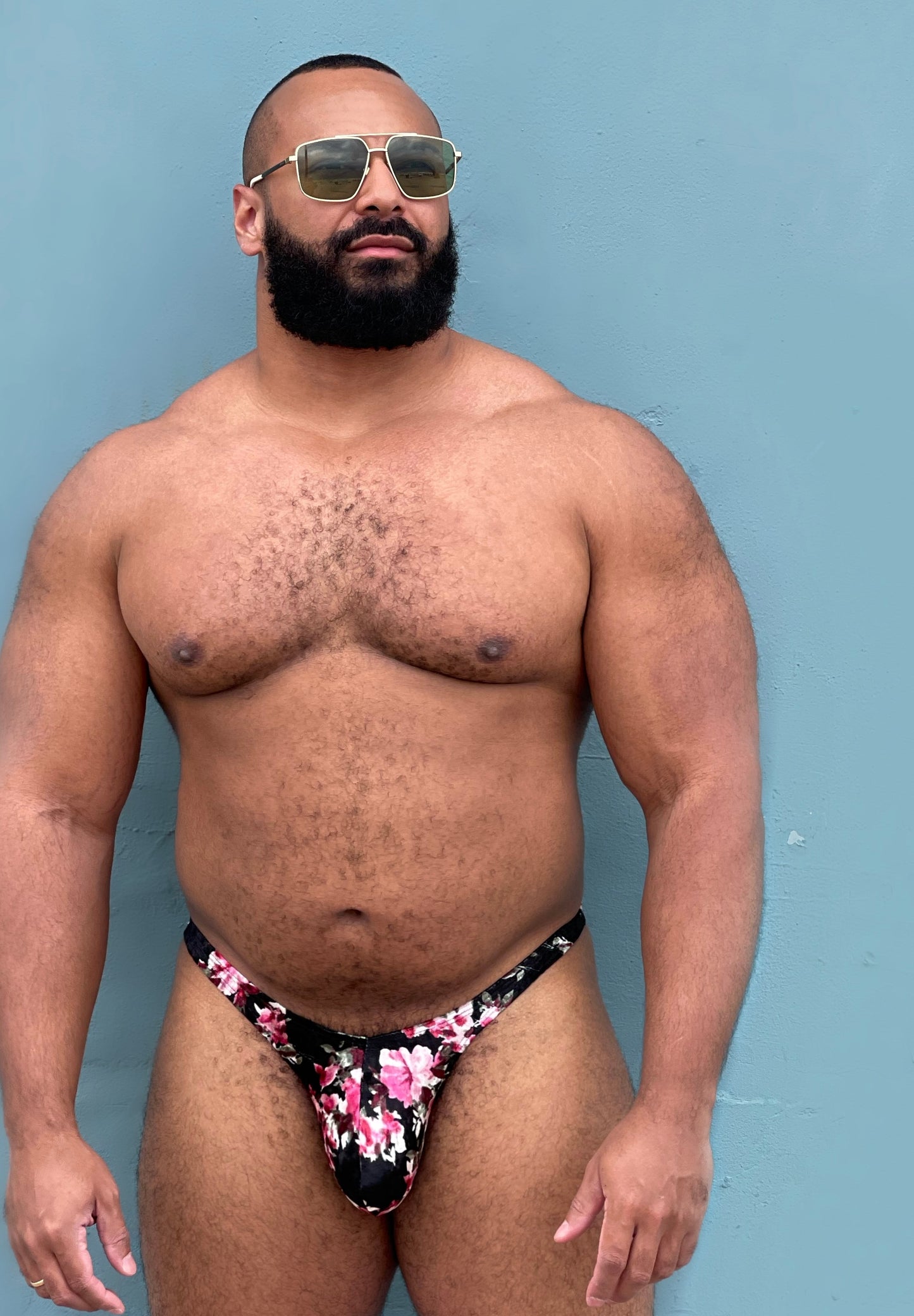 Floral Velvet Thong