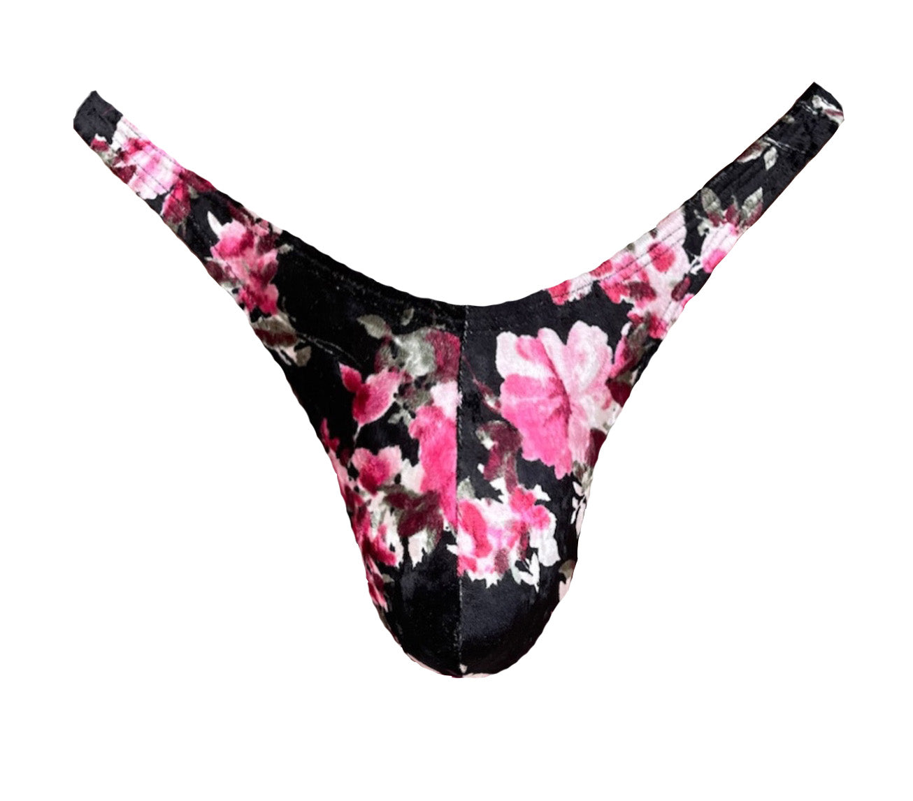 Floral Velvet Thong