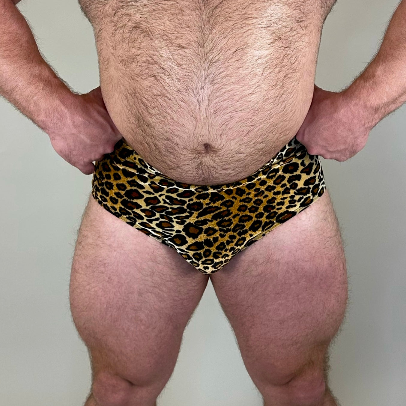 Leopard Velvet/Mesh Brief