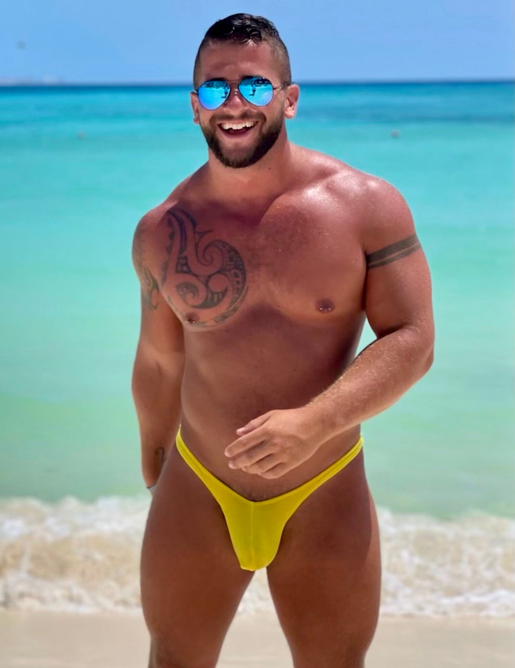Gold Velvet Thong