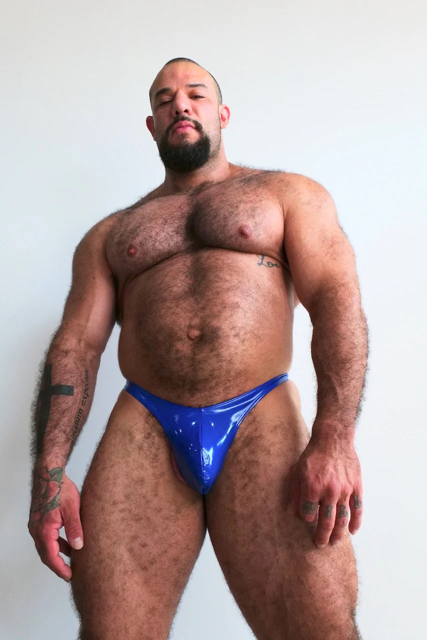 Royal Blue Shiny Thong