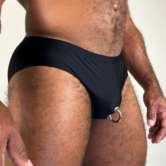 Prince Albert Brief Black (Silver Ring)